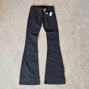 Blue ASPHALT Black Flare Bell Bottom Pants NWT Size 1 Long Y2K Heart Breaker
